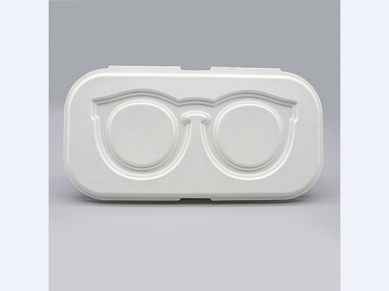 眼镜盒白色甘蔗浆湿压纸托